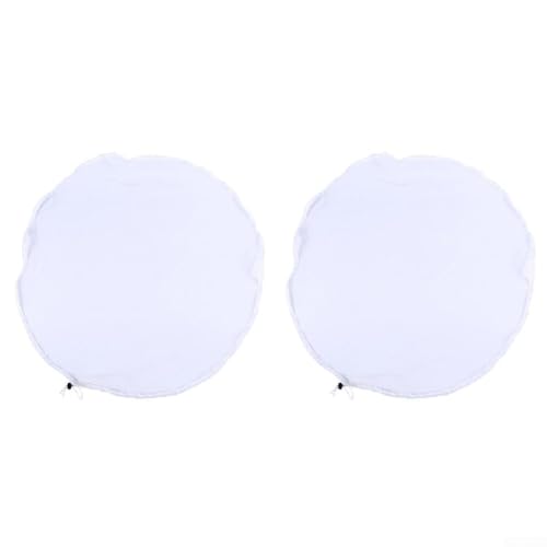 Adjustable Rain Butt Net, 2 Pack 95Cm Nylon Rainwater Collection Tank Rain Mesh Cover Anti Insect And Leaves Falling Protector(White)