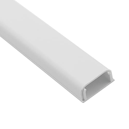 Canaleta para cables autoadhesiva cuadrada de PVC pintable para piso y pared, color gris, 59 x 20 mm miniatura 1
