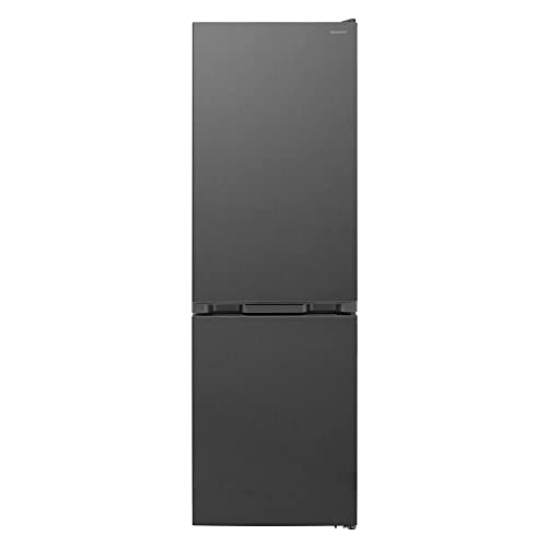 SHARP Kühl-Gefrierkombination SJ-BA09RMXLC-EU, C, NoFrost, Kühlteil: 207 L, Gefrierteil: 88 L, 1 Gemüse- & Obstschubfächer, 2 Gefrierschubfächer, Inox Look