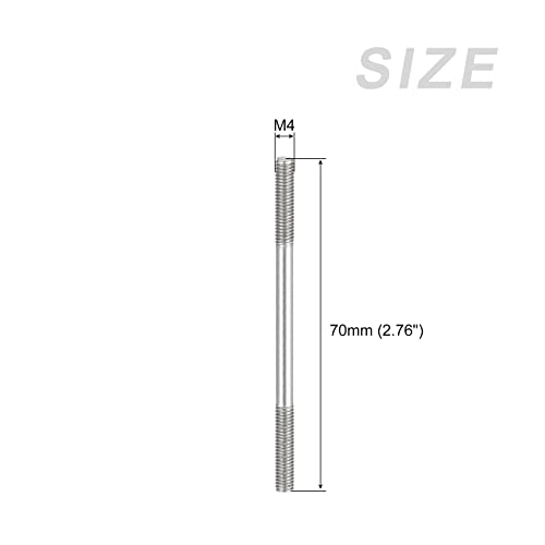 METALLIXITY 20Stk Beidseitige Stiftschraube M4 70mm 304 Edelstahl Stabschraube für Haushalt