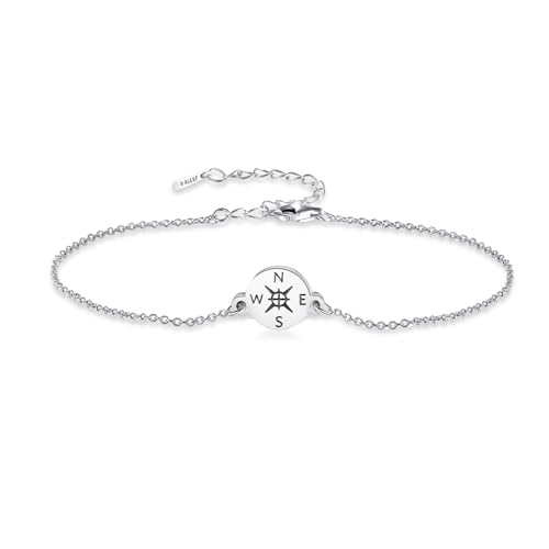 Braccialetto di laurea con bracciale regolabile a bussola Grade High School College Graduation Layered Braccialetto di laurea gioielli regalo per donne ragazze (Bracciale della laurea in argento)