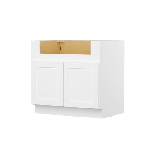 Image of Furinno Shaker Farm Sink Bases Kitchen Cabinet, Ready to Assemble, 24 D x 36 W x 34.5 H, White