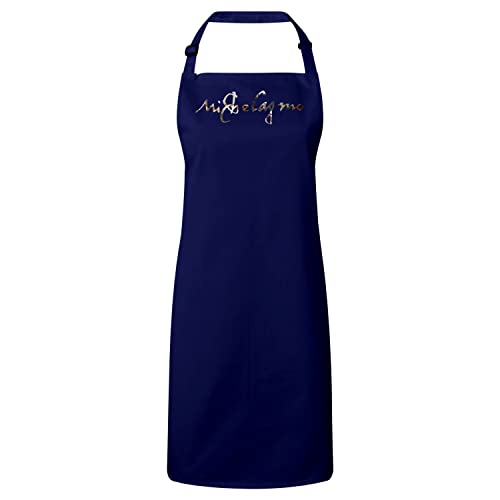 Tablier cuisine premium navy Michelange : fini les taches avec style et élégance artistique