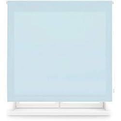 Cortinas Celestes Blindecor Ara | Estor enrollable translúcido liso - Azul celeste, 140 x 175 cm (ancho por alto) | Tamaño de la Tela 137 x 170 cm | Estores para ventanas