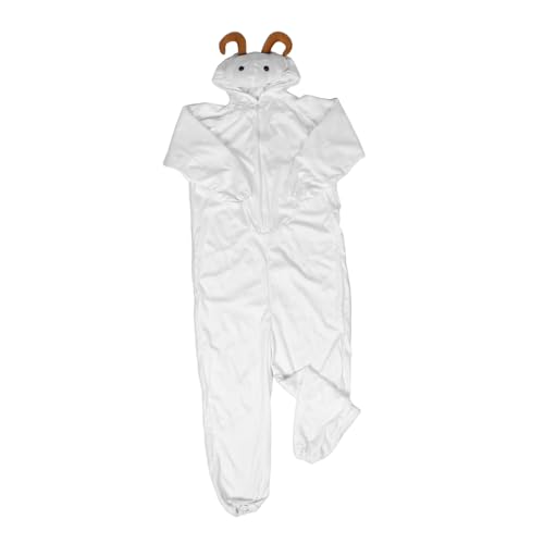 Hemobllo Disfraz de Cabra para Niños Diseño Realista de Algodón, Cómodo y Transpirable, Adecuado para Cosplay y Festivales de Halloween Accesorios Incluidos