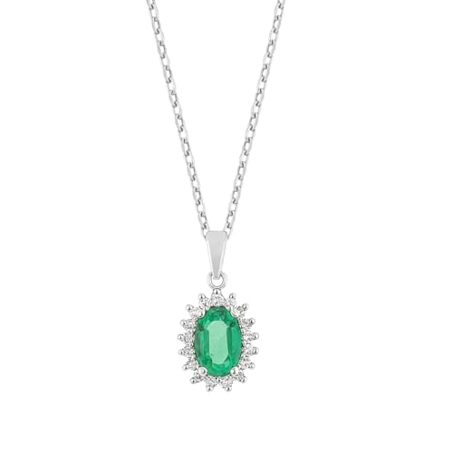 Image of Zarkan 925 Hallmark Silver Green Oval Shape Pendant Inspired By Saiyaara | Pendant Necklace for Women | Gifting Jewelry for Girls & Ladies