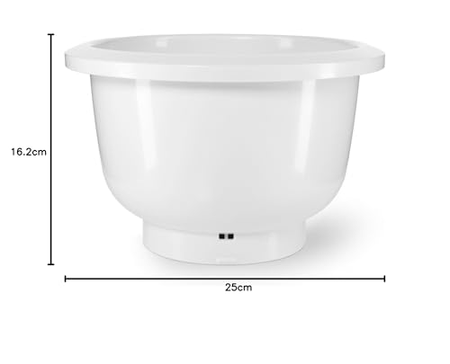 Foto von Bosch Kunststoff-Rührschüssel MUZ5KR1, 3,9 Liter, max. Teigmenge 2,7 kg, spülmaschinengeeignet, weiß, passend für Küchenmaschine Serie 4