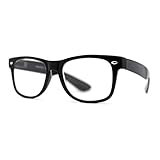 SA106 Classic Hipster Horn Rim Reading Glasses Black +1.5