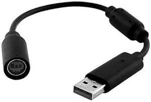 Jizlan Black USB Breakaway PC Cable Cord Adapter Converter for Xbox 360 Controller, for Xbox 360 Cables, Cables Adapters Accessories