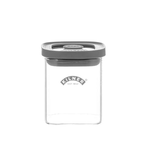 Image of Kilner Fresh Storage 160ml Airtight Glass Spice Jar Durable Vacuum Seal Lid BPA-Free Glass for Herbs Spices Pantry Cupboard Kitchen Organisation