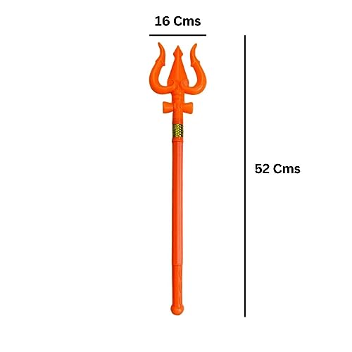 Vidhyapati Plastic Weapon Role Play Toy for Kids | Smooth Edges Activity Toy. (1-Trishul/1-Talwar (Combo - 2 Pcs))