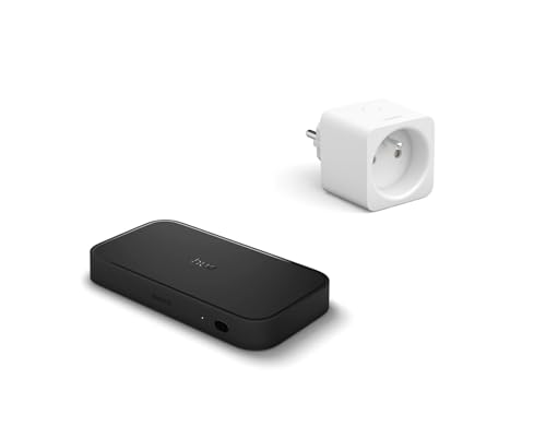 Philips Hue Paket: HDMI Sync Box 8K + Intelligente Steckdose – Immersive Beleuchtung und Intelligente Steuerung Synchronisiert bis zu 10 Hue Lampen mit Games, Filmen und Musik