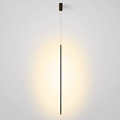 Single Slim Lampara Techo Minimalista Dormitorio Mesita de noche Cilindro Lámparas De Techo Nórdico Moderno Personalidad creativa Simple Led Ambiente Fondo Pared Sofá esquina (Warm light,L 120CM)