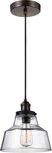 Feiss P1348Pagb/Dwz Baskin Glass Pendant Lighting, Brass, 1-Light (10"Dia X 10"H) 60Watts #TOP12