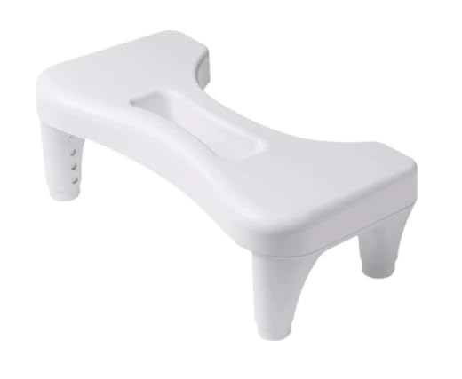 PAVSTINE トイレ 踏み台 大人用 子供用 4段階高さ調節可能(17-23cm) 滑り止め 便秘解消 トイレトレーニング 座り姿改善 姿勢サポート 補助踏み台 多機能 洗面台 浴室 足置き台 ホワイト