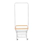 Steel Wire Laundry Cart,Laundry Basket With Wheels,Heavy Duty Commercial Laundry Basket Cart with Rod Rack 19.69x15.75x70.87in (D) - Image 6