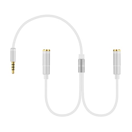 QMQJIA Small 2 in 1 Sound Connector with Line Control Multifunction Sound Splitter Easy to Use Double Output Sound Cable 30cm