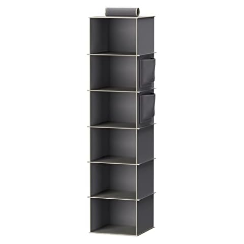 YOUDENOVA Hängeregal Schrankorganizer Stabiler Kleiderschrank Organizer Ordnungssystem Hängeaufbewahrung mit MDF-Platten und Bambus-Stock verstärkt Grau Cover