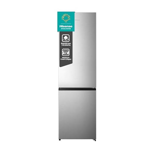 Elettrodomestici Hisense RB440N4ACA Frigorifero Combinato Total No Frost, Inox, 200x60 cm, Risparmio Energetico Classe A, Grande capacità 335L, Bassa Rumorosità 35db, Porta reversibile, Motore inverter