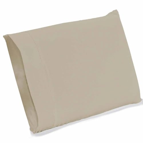 Kit 02 Fronhas Classic Tecido Percal 400 Fios 70x50 cm Antiácaro, Anti-pilling com Toque Macio - Bege