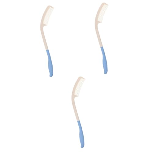 Lot de 3 peignes à long manche incurvés et peigne à queue de coiffure pour cheveux