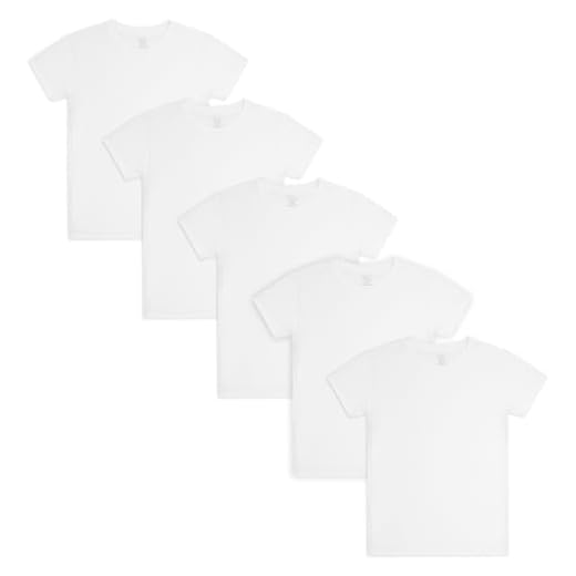 Fruit of the Loom Boys' Big Cotton White T Shirt, Medium