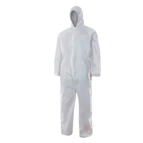 Mono EPI Tipo Buzo desechable de Seguridad Nivel 1 | 100% Polipropileno | Material no Tejido con Capucha | Puños, Cintura y Tobillos elásticos | Color Blanco | Talla XL