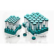 Labcon 3196-335-018-9 50mL PerformR Centrifuge Tubes with Flat Style Caps, 25 per Rack, Case of 300