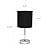 Simple Designs LT2007-BLK-LB Basic Chrome Mini Table Lamp for Living Room, Nightstand, Desk, Countertop, Black, with Feit LED Bulb Included