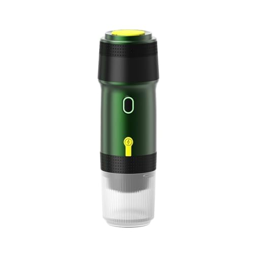 VXDEFP Coffee Machines,Portable Coffee Maker, Electric Portable Coffee Machine Portable Italian Espresso Machine For Car & Home 3-in-1 Capsule Powder Travel Coffee Maker(Metallic green)