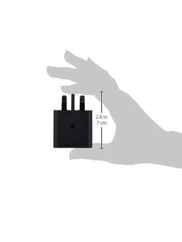 Chargeur rapide adaptable 15W Samsung Galaxy noir avec câble USB-C pour smartphone