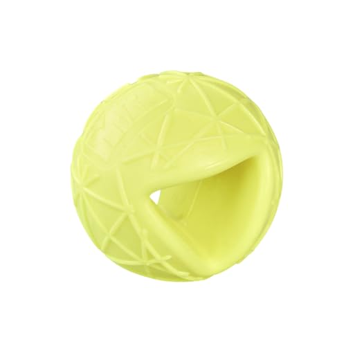 Martin Rütter Hundeball „Moby“ Neongelb – schwimmfähiges Hundespielzeug aus 100% Naturmaterial, springt unvorhersehbar und fördert Spiel, Bewegung & Auslastung