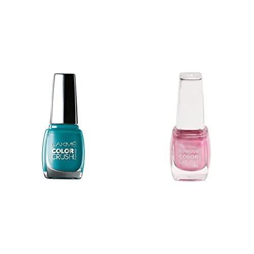 Image of Lakme True Wear Color Crush Nail Color, Blue 27, 9ml and Lakme True Wear Color Crush Nail Color, Shade 14, 9 ml