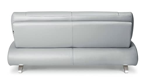Zuri Furniture Modern Aspen Light Grey Microfiber Leather Loveseat #TOP4
