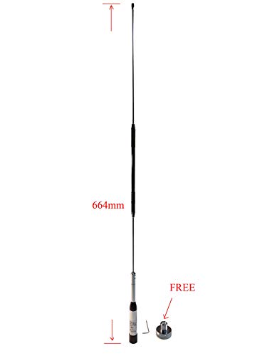 Anteenna TW-B-3 Ham Mobile Antenna with UHF Male Connector 144/440MHz VHF/UHF 2m/70cm Max Powr 60W 1 PC Free White Color of Adaptor Connector NMO to UHF Female (SO-239)