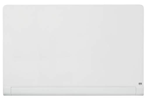 Nobo Pizarra Magnética de Cristal Con Bandeja para Rotuladores Oculta, 1260 x 710 mm, Sistema de Instalación InvisaMount, Impression Pro, Blanco Brillante, 1905192