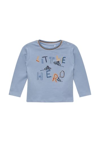 Langarmshirt mit Frontprint und Stickerei blau 86 Langarmshirt mit Frontprint und Stickerei blau 86