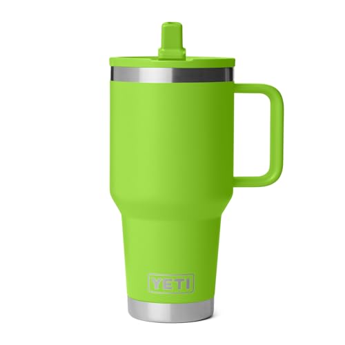 YETI Rambler 30 oz Travel Mug with Flip Straw Lid &ndash; Stainless Steel, Vacuum Insulated, Leakproof, Cup Holder Friendly, Venom