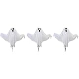 LED Lighted Color Changing Ghost Halloween Lawn Stakes - 20" - Multicolor - Set of 3