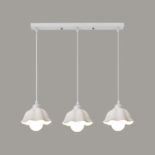 Luminaires suspendus style ferme en céramique blanche et métal de qualité