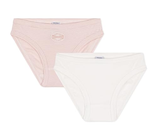 Petit Bateau GIRLS COTTON KNICKERS 2 PACK STRIPED AND SOLID SIZES 2-12 YEARS