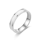 YAHOYA Acier Inoxydable 4mm Bague de Couple Noir Blanc Époxy Filles Bagues pour Femmes Hommes Couples Bague Or Alliances Fiançailles Bijoux
