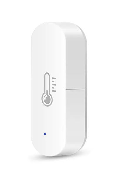 proAMEDEN Termómetro_higrómetro WiFi, sensor de temperatura y humedad, alarma de notificación, APP Tuya y Smart Life, almacenamiento de datos, compatible con Alexa y Google Assistant. (1, White, Wifi)