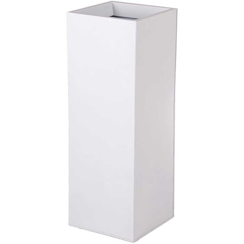VIVANNO Bac à Fleurs Simple en Zinc Block 100 cm, Blanc, système d'arrosage Inclus
