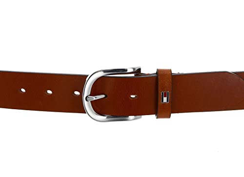 Tommy Hilfiger Ceinture Femme New Danny Belt Ceinture Cuir, Marron (Cognac), 80