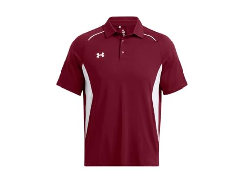Image of Under Armour Mens Title Polo - Fast Drying SM Cardinal-White