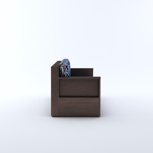 Image of Sheesham Wood 3 Seater Sofa Set with Cushion for Living Room Home Hall Wooden Sofa for Hotel Office (Walnut Finish)