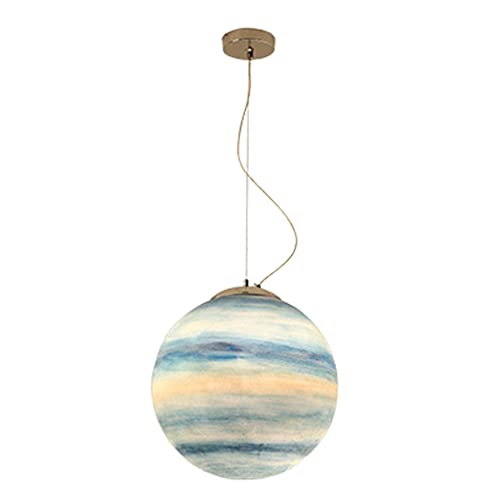 Suspension planète MODIAL, pendant light en cuir et plafonnier 1-light pour salon