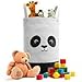 Fawn Hill Co Panda Laundry Hamper Basket for Baby Nursery or Toddler Room | Collapsable Storage Tote Organizer with Durable Handles for Clothes, Kids Toys, Dirty Laundry | Modern Decor (Black & White)