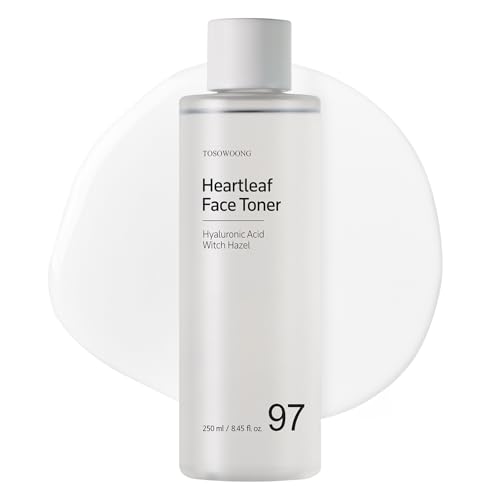 TOSOWOONG Heartleaf Face Toner con 970,200ppm de Agua de Heartleaf, Centella, Ácido Hialurónico, Hamamelis, Calmante, Hidratante, Purificante, Cuidado Facial Coreano, 250ml, 8.45 fl. oz.